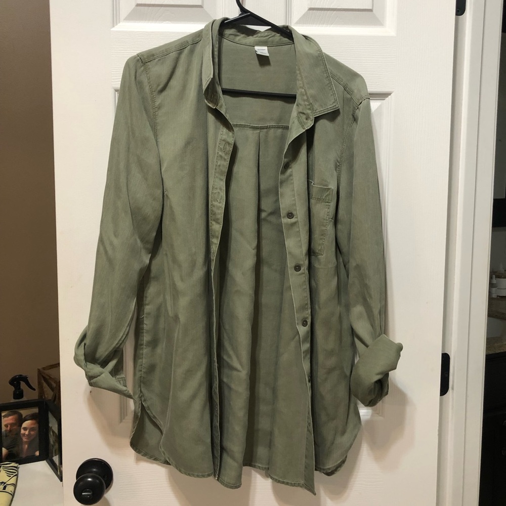 Old Navy olive green button down